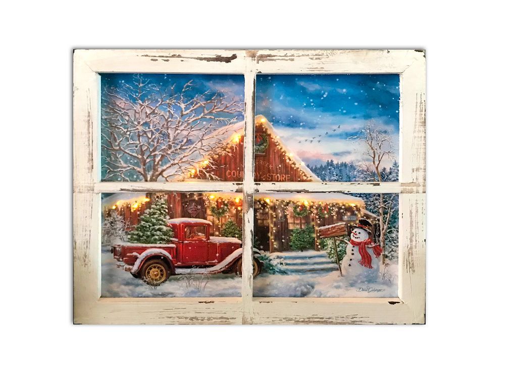 GD0001-LED Canvas : CHRISTMAS Scenery FRAMED