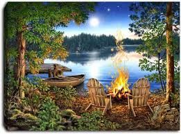 GD0023-LED Canvas : LAKESIDE Scenery