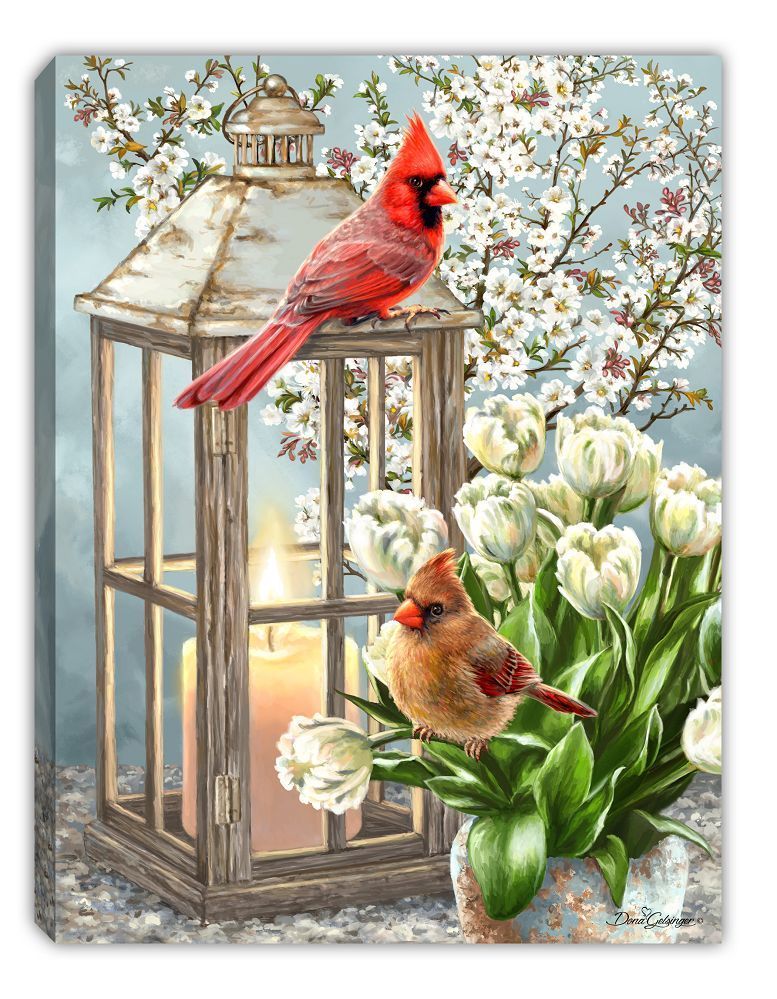 GD0061-LED Canvas : CHRISTMAS Cardinals