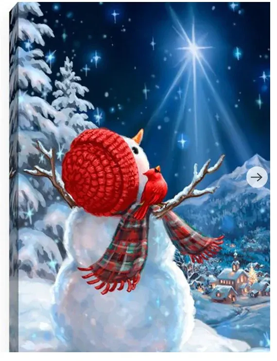 GD0009-LED Canvas : CHRISTMAS Snowman