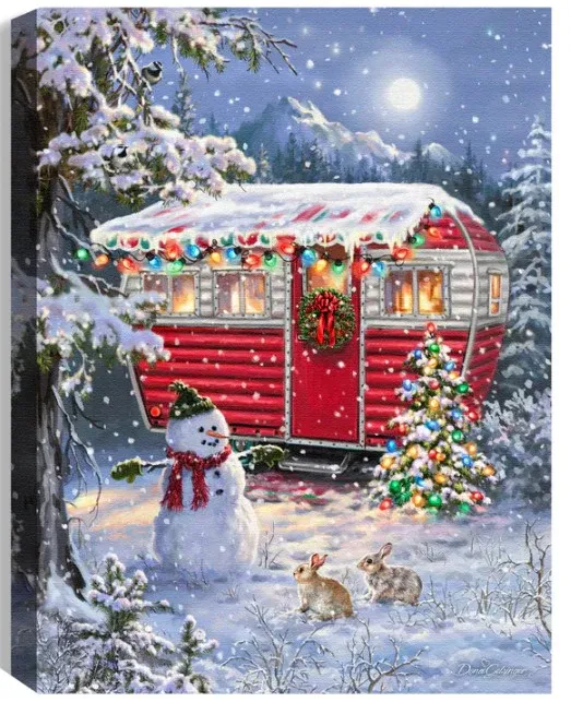 GD0104-LED Canvas : CHRISTMAS Trailer