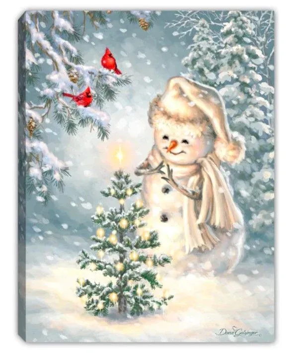 GD0088-LED Canvas : CHRISTMAS Snowman