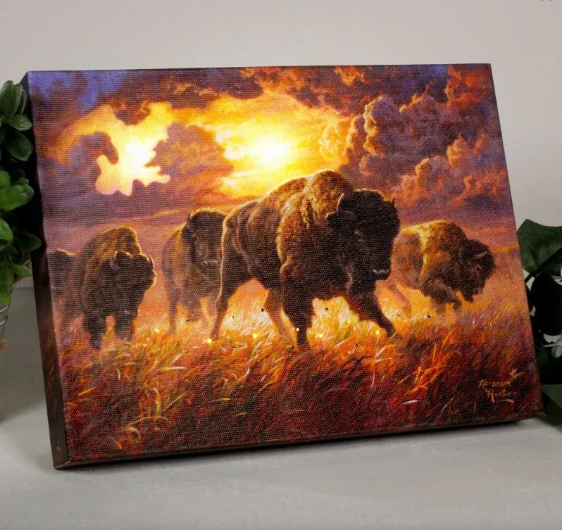 GD0095- LED Canvas : ANIMALS Buffalo