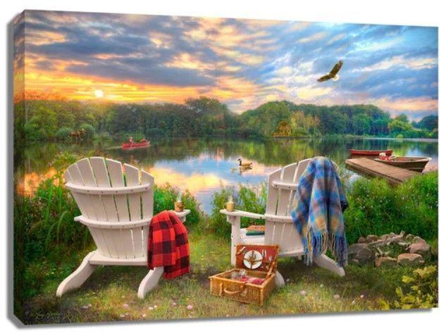 GD0077-LED Canvas : LAKESIDE Scenery