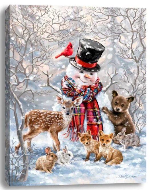 GD0081-LED Canvas : CHRISTMAS Snowman