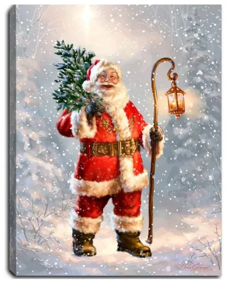 GD0033-LED Canvas : CHRISTMAS Santa