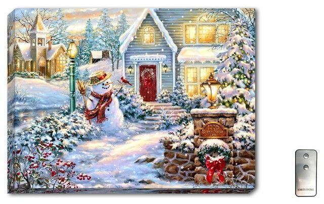 GD0013-LED Canvas : CHRISTMAS Snowman