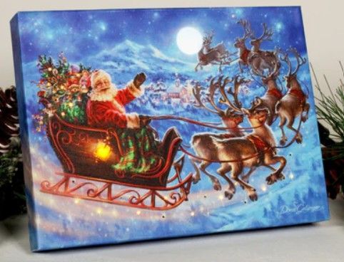 GD0082-LED Canvas : CHRISTMAS Santa