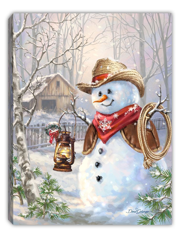GD0056-LED Canvas : CHRISTMAS Snowman