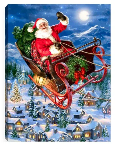 GD0022-LED Canvas : CHRISTMAS Santa