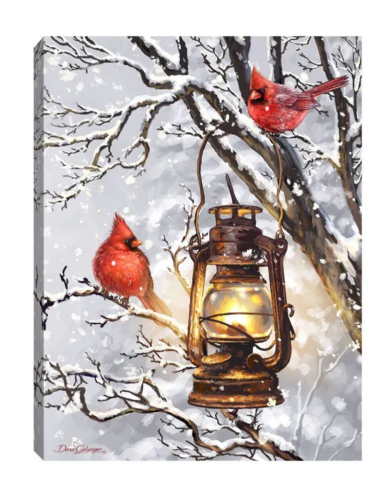 GD0018-LED Canvas : CHRISTMAS Cardinals