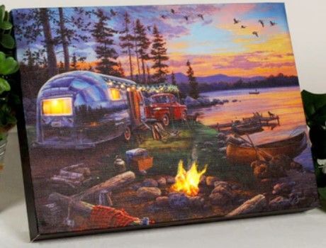 GD0076-LED Canvas : LAKESIDE Scenery