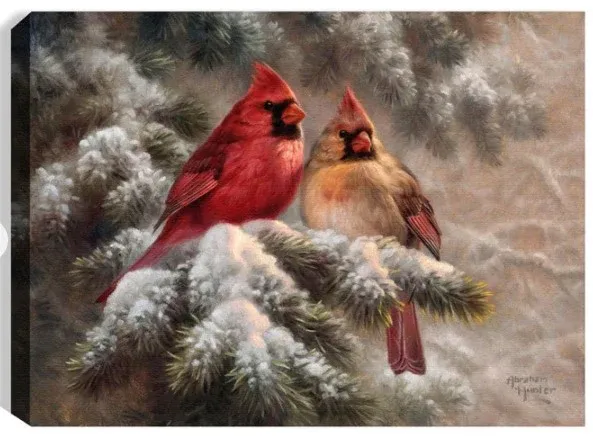 GD0099-LED Canvas : CHRISTMAS Cardinals
