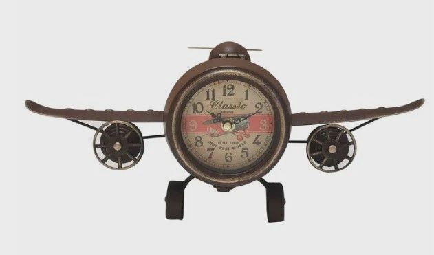 PH0014-AIRPLANE CLOCK : 10" H