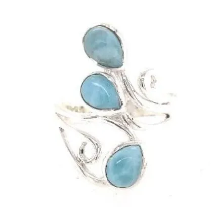 SS0312-Designer Ring : Larimar