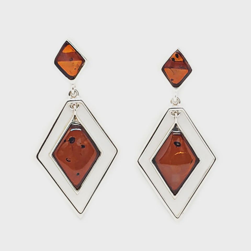 AM0297 - Cognac Amber Earrings