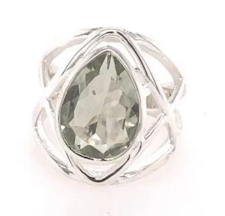 SS0305-Designer Ring : Green Amethyst