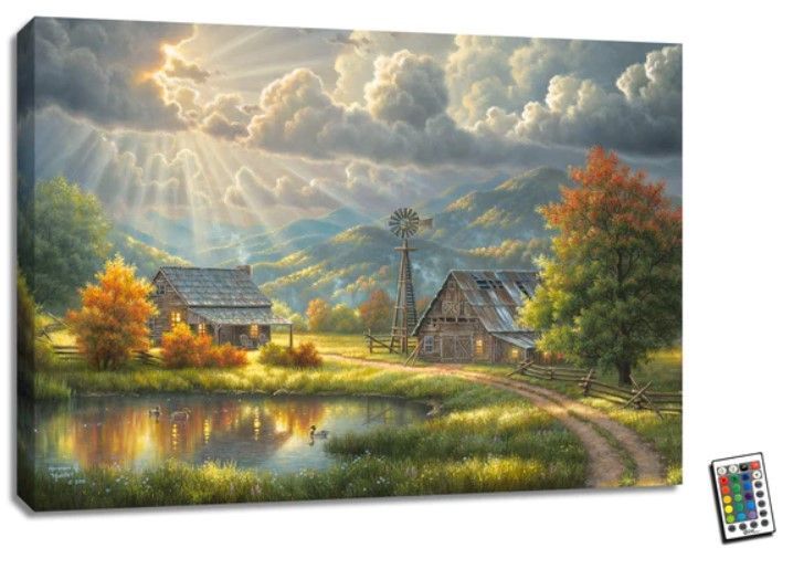 GD0086-LED Backlit : Country Scene 18x24
