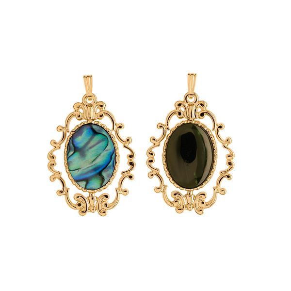 AX1012-Necklace : Paua &amp; Jade (GP)
