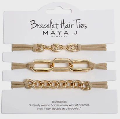 MJ0007-Gold Hair Tie : Chain