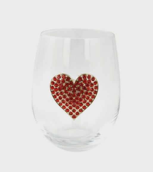 TS0063-Wine Glass : Red Heart