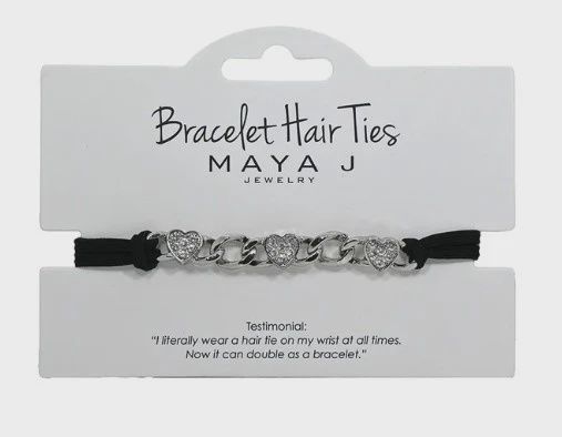 MJ0001-Crystal Hair Tie : Hearts