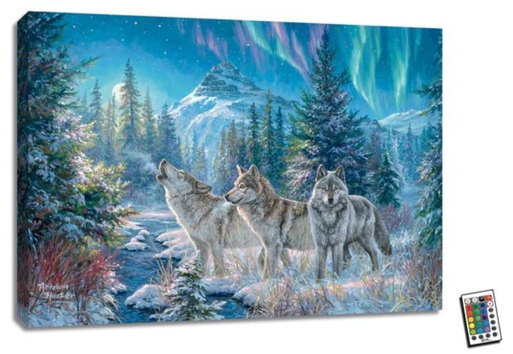GD0084-LED Backlit : Wolves 18x24
