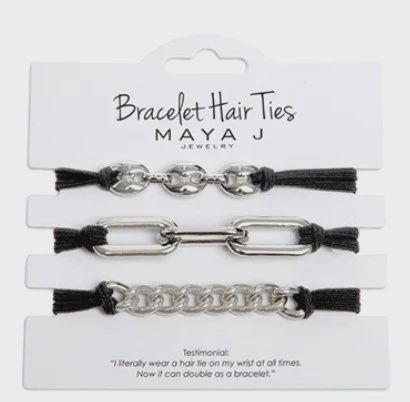 MJ0003-Silver Hair Tie : Chain