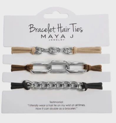 MJ0004-Silver Hair Tie : Chain