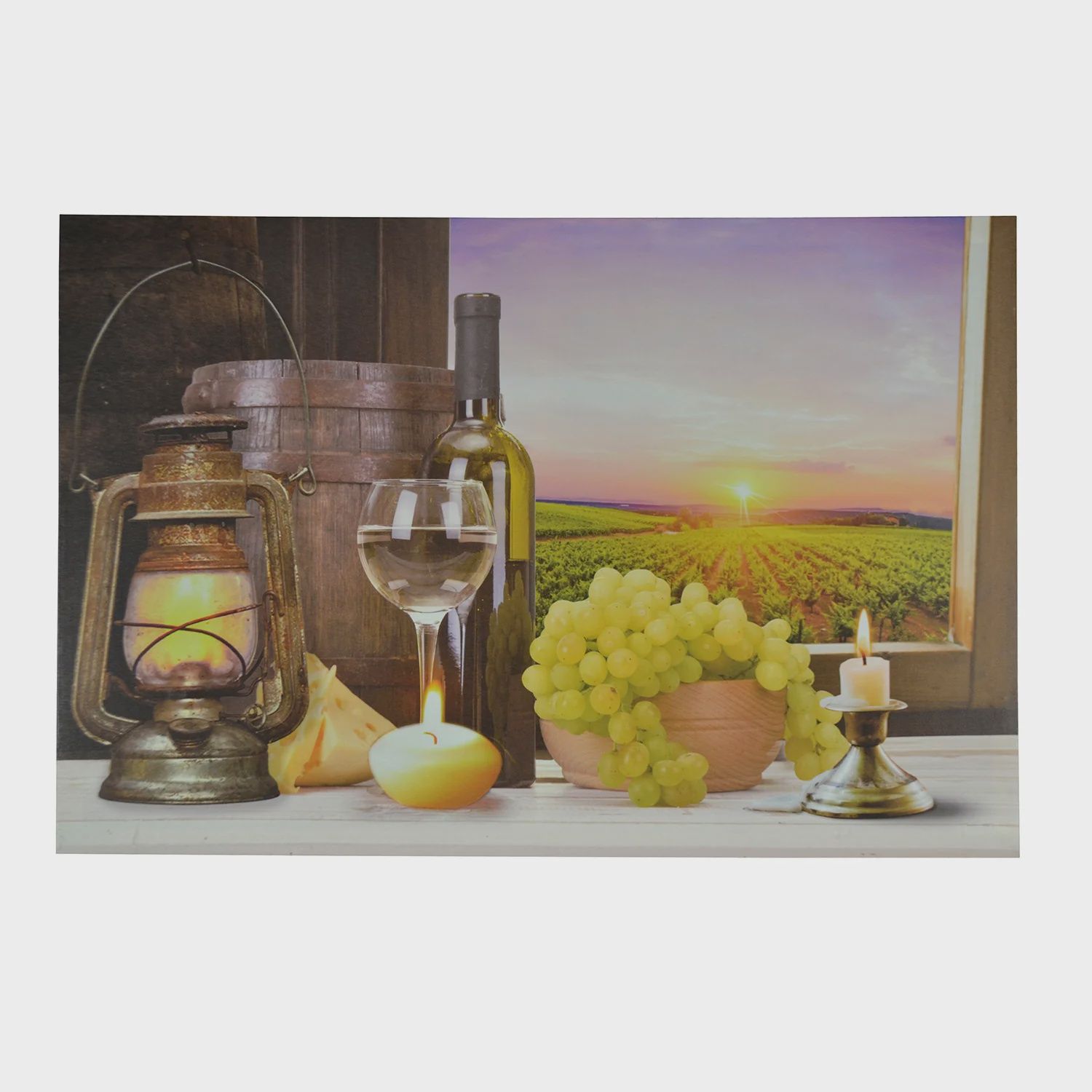 TS0036-Lighted Print : Wine &amp; Grapes