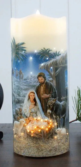 GD0122-LED CANDLE : Christmas Nativity
