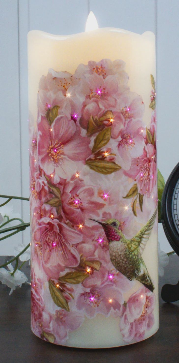 GD0109-LED CANDLE : Hummingbirds