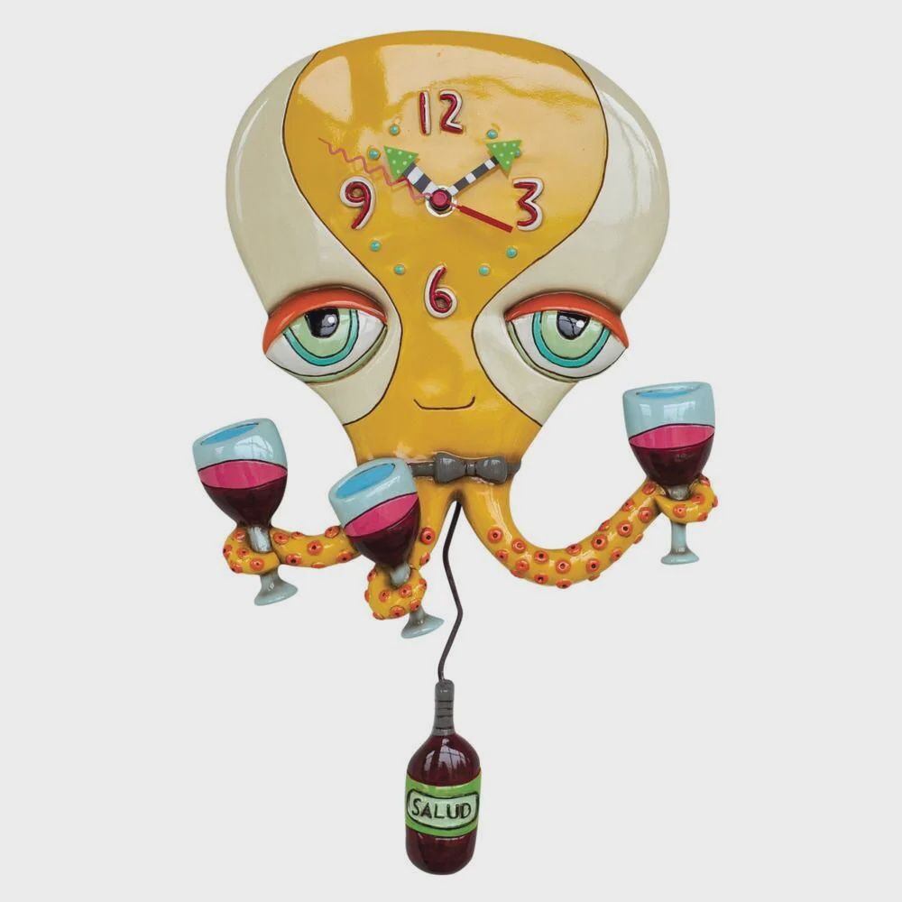 EP7199-ALLEN CLOCK : Happy Hour Octopus