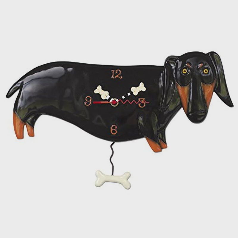 EP0252-ALLEN CLOCK : Black Dachshund