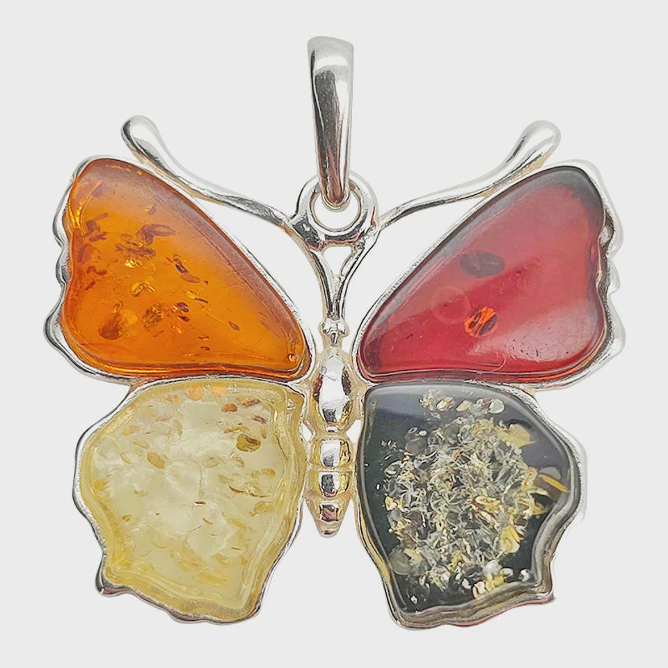 AM0302 - Multicolor Amber Pendant