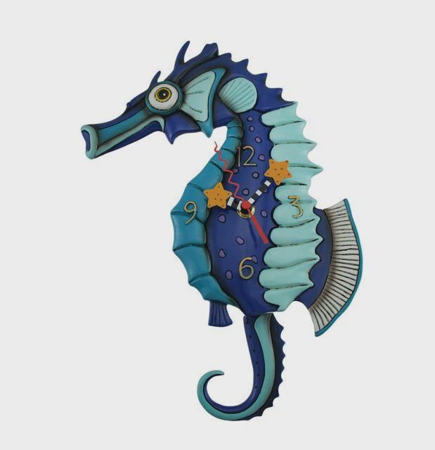 EP0251-ALLEN CLOCK : Blue Seahorse