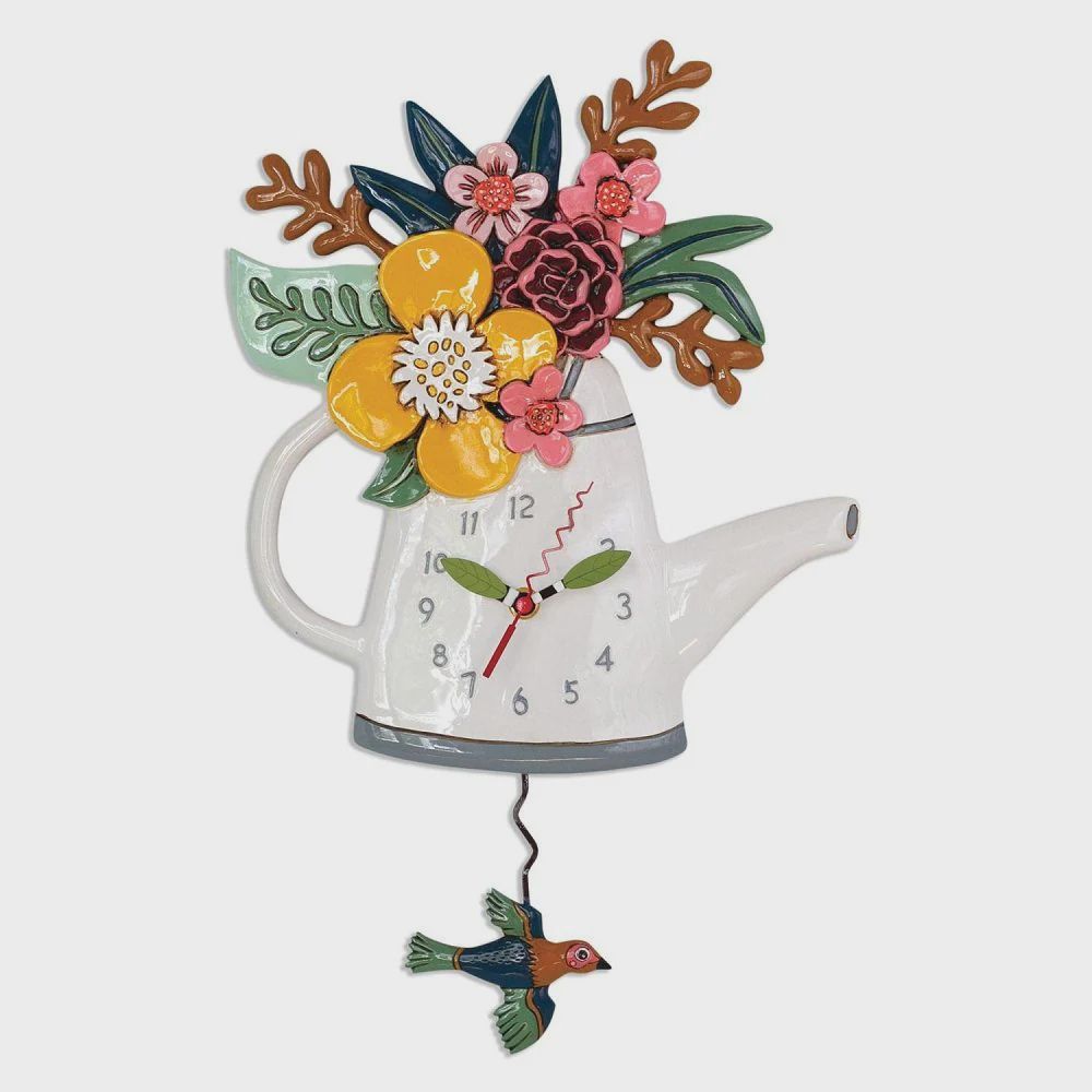 EP5022-ALLEN CLOCK : Blossoms White Teapot