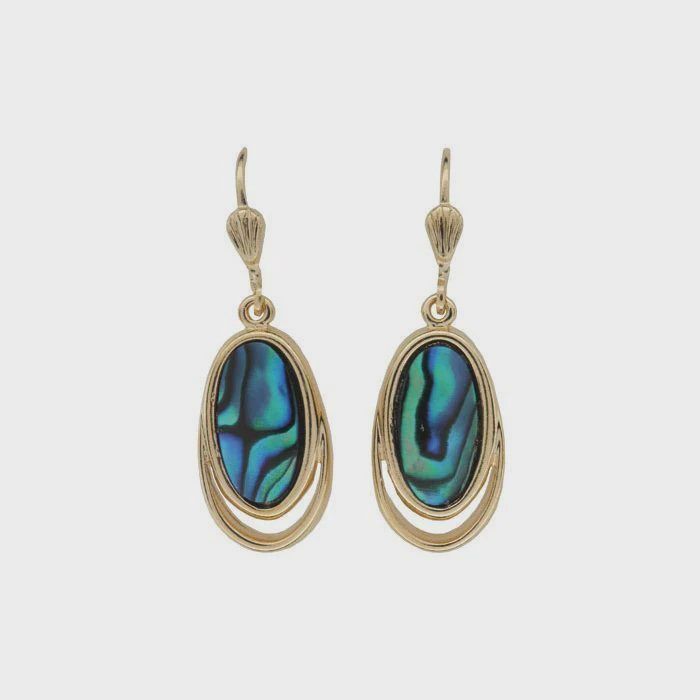 AX0685-Earrings : Double Oval (GP)