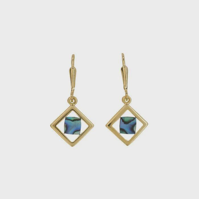 AX1231-Earrings : Square in Diamond (GP)