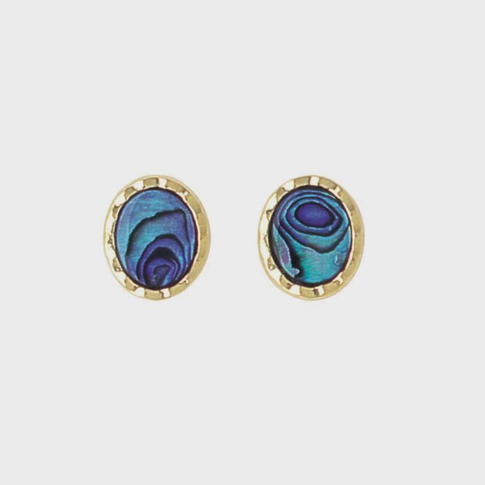 AX1224-Earrings : Oval Stud (GP)