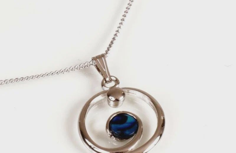 AX0883-Necklace : Circle Wave (PP)
