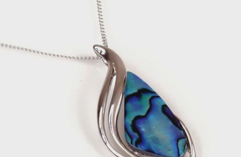 AX0443-Necklace : Teardrop Wave (PP)