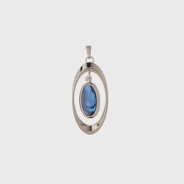 AX1275-Necklace : Oval in Oval (PP)