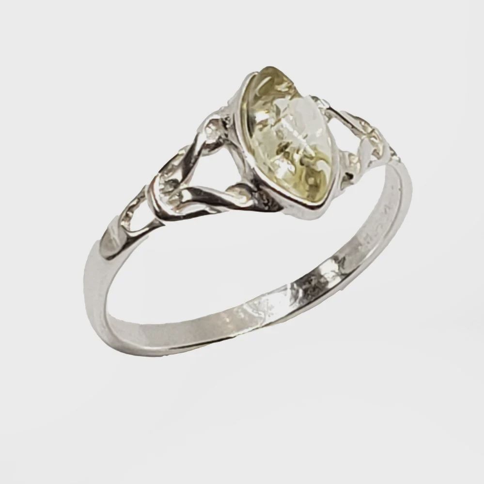 AM0066-Amber Ring : Citrine Celtic