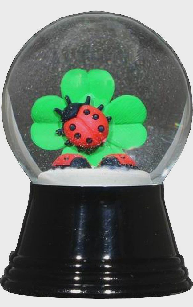 AT0291-Globe : Ladybug on Clover - 2.5 in H