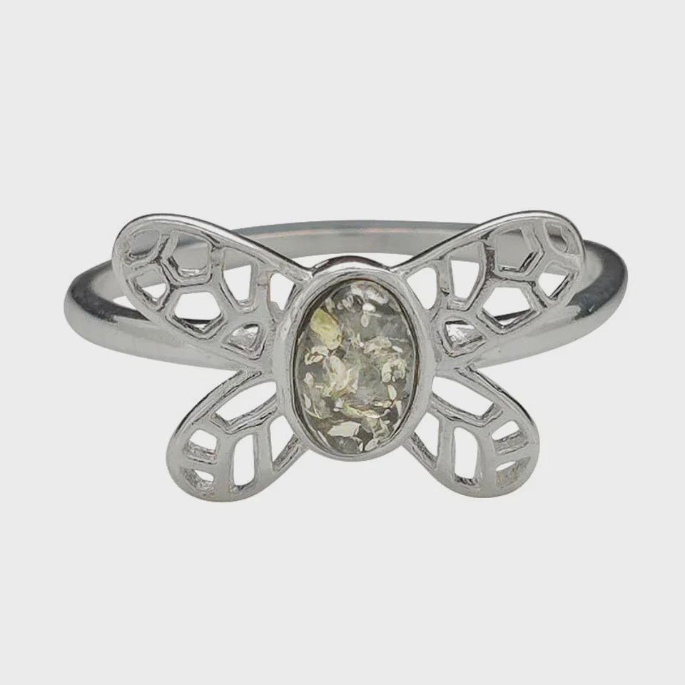 AM0294 - Green Amber Ring