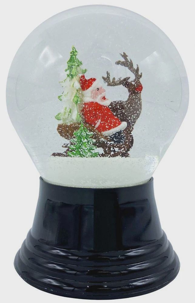 AT0317-Globe : Santa in Sleigh - 5 in H
