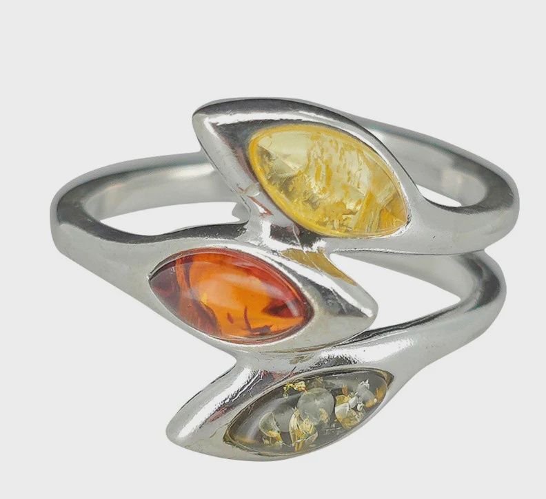 AM0278 - Multicolor Amber Ring