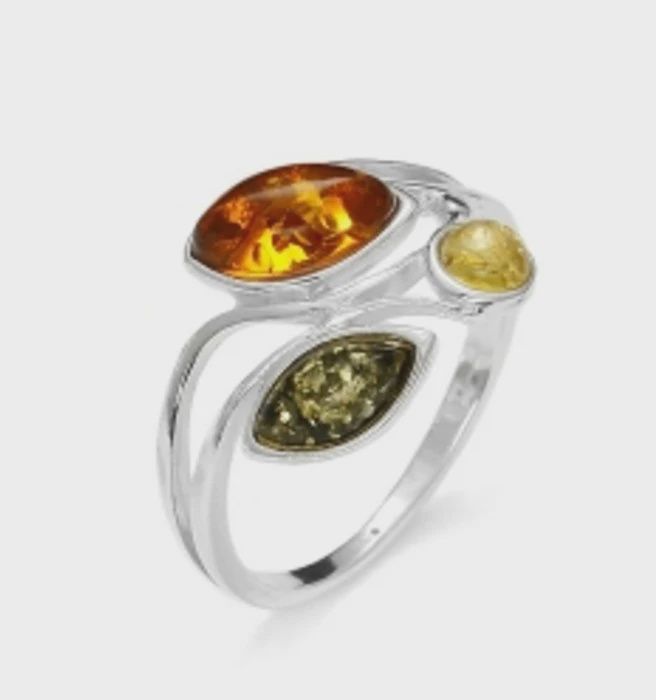 AM0276 - Multicolor Amber Ring