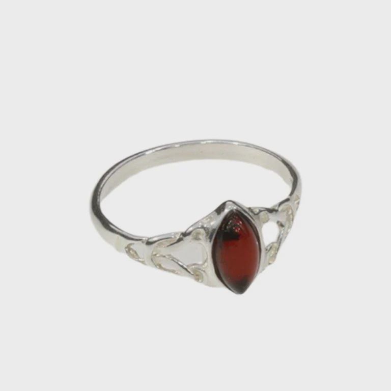 AM0065-Cherry Amber SS Ring